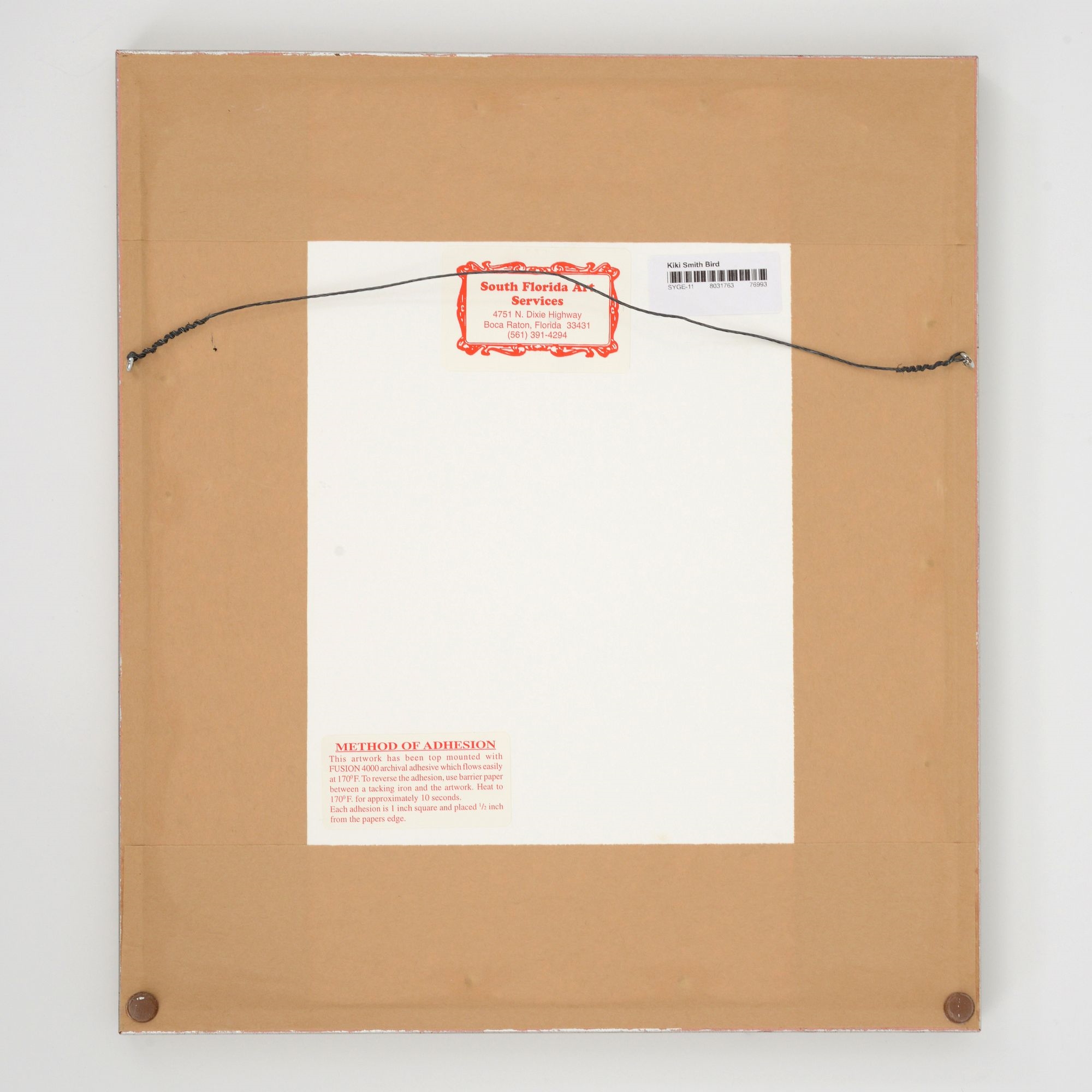 Artwork by Kiki Smith, BIRD WITH WAX STAMP, Made of Watercolor, Ink, Wax, And Paper On Rice Paper