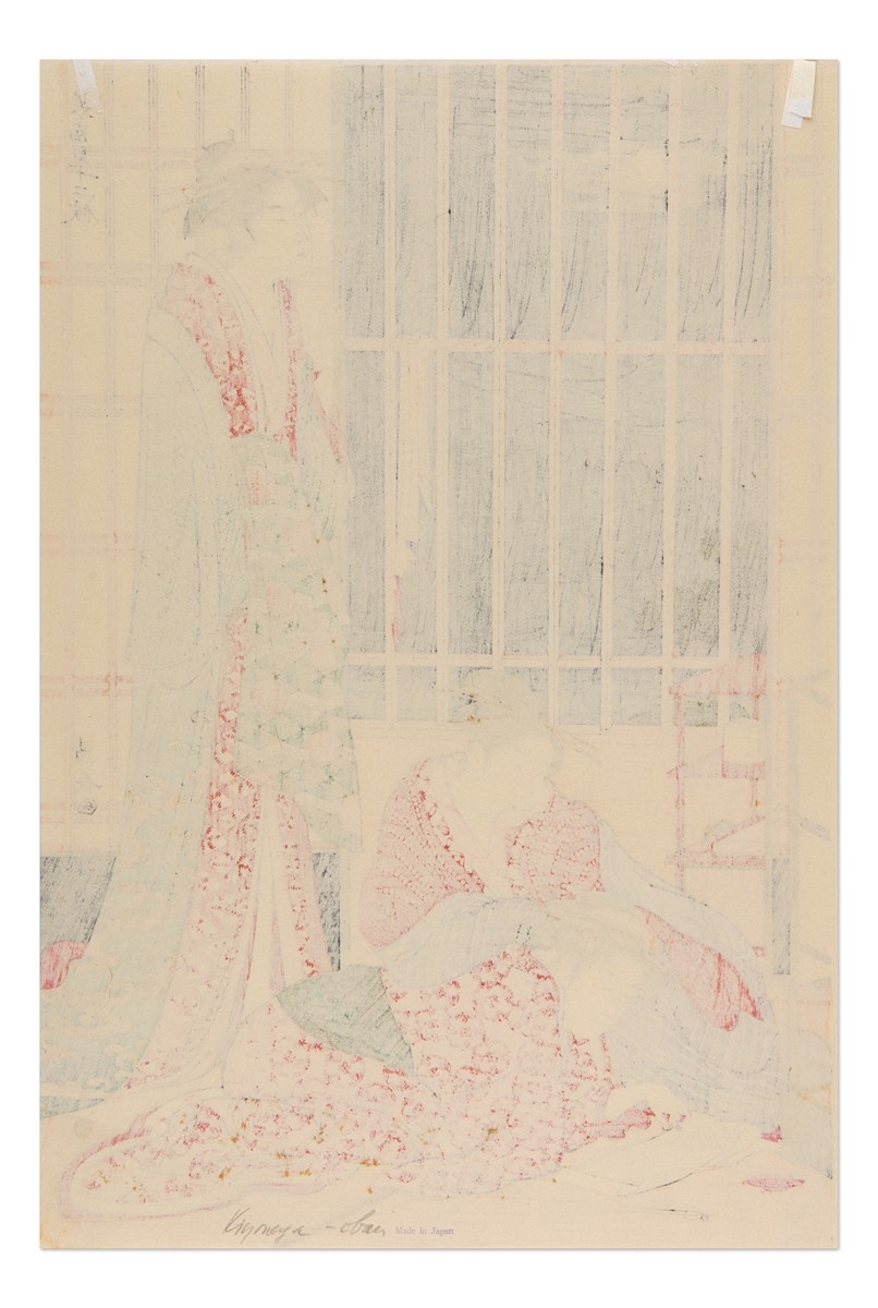 Artwork by Torii Kiyonaga, Dvanáct měsíců na jihu: Devátý měsíc, Made of Barevnã½ DåEvoåEz Na Papã­ÅE