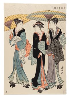 Pod deÅ¡tnÃ­ky - Torii Kiyonaga