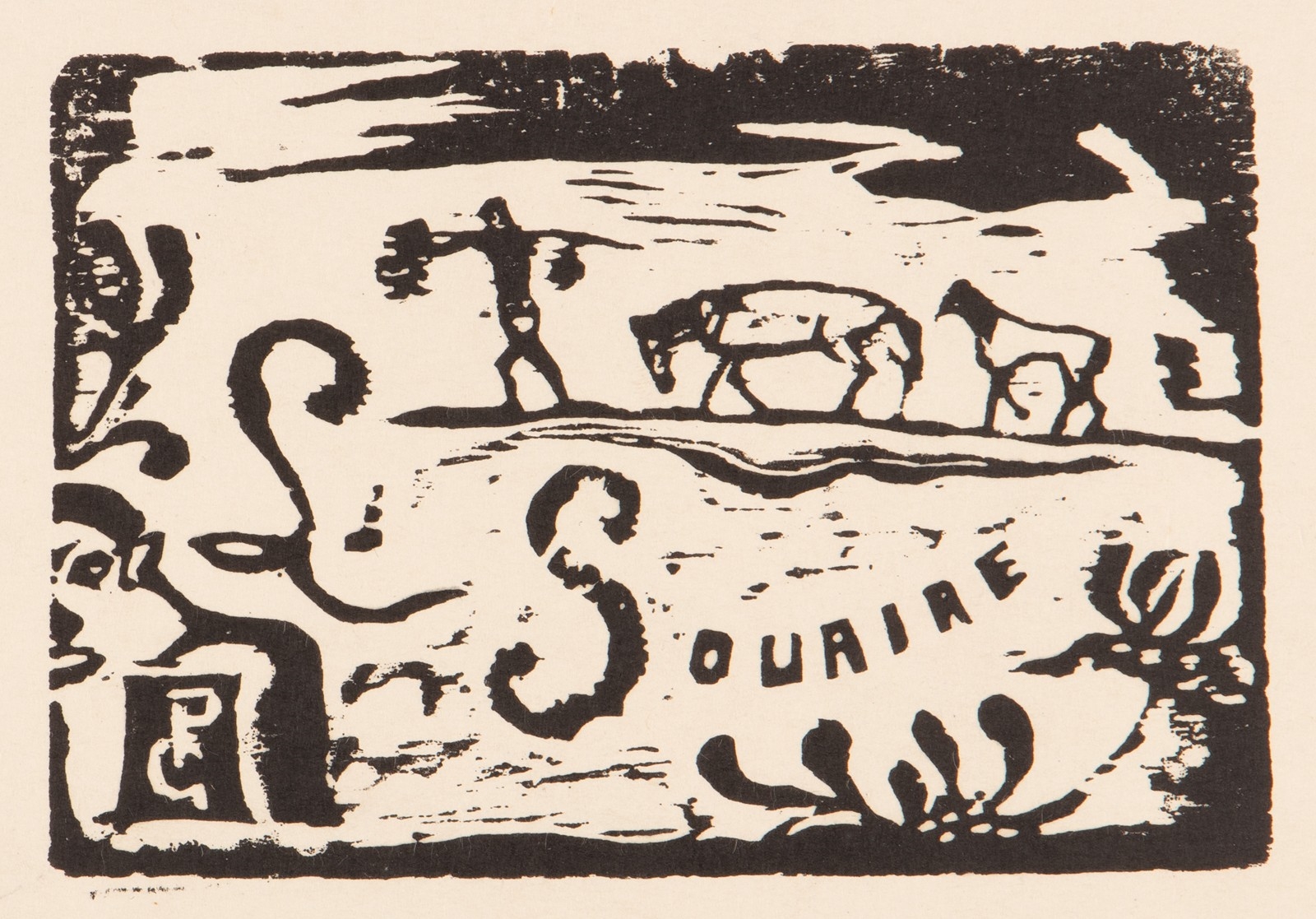 Artwork by Paul Gauguin, Konvolut 5 grafických listů z Tahiti, Made of Dřevoryty Z Původních Desek Nalezených M. R. Štefánikem Na Tahiti V Roce 1910