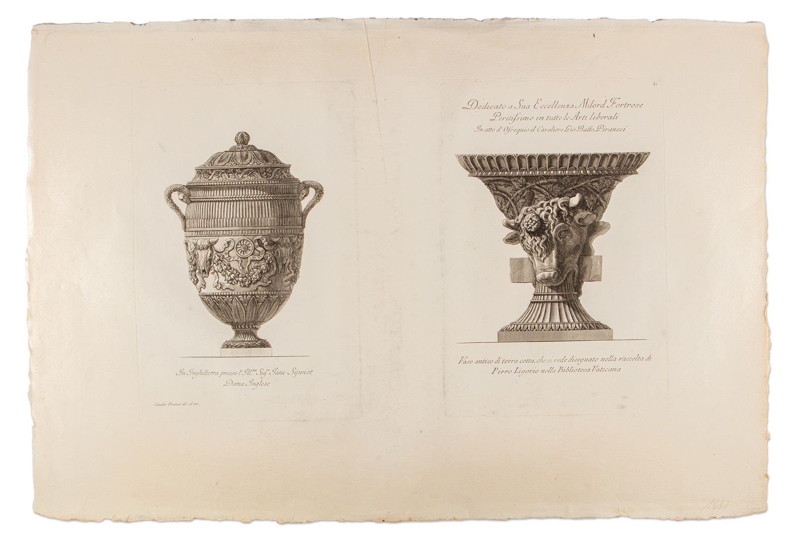 Giovanni Battista Piranesi | Vaso antico di terra cotta, che si vede ...