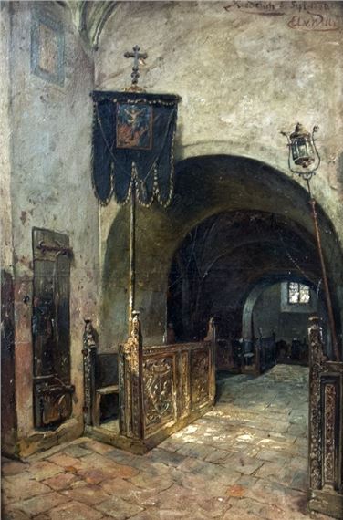 Kircheninterieur in Kiederich - August von Wille