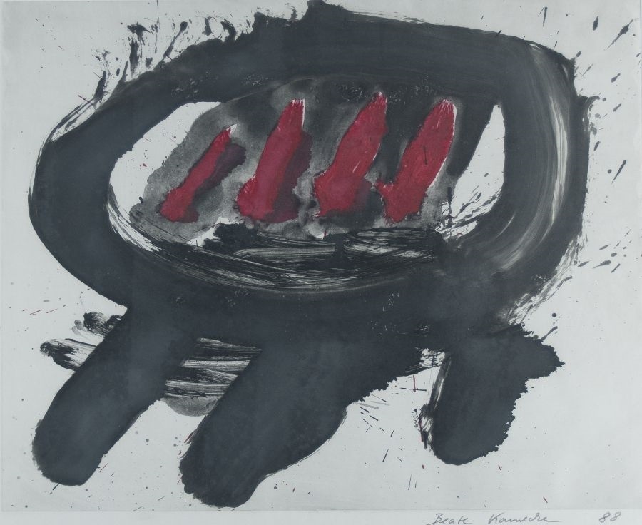 Artwork by Beate Kamecke, Informelle Komposition, Made of color etching on paper