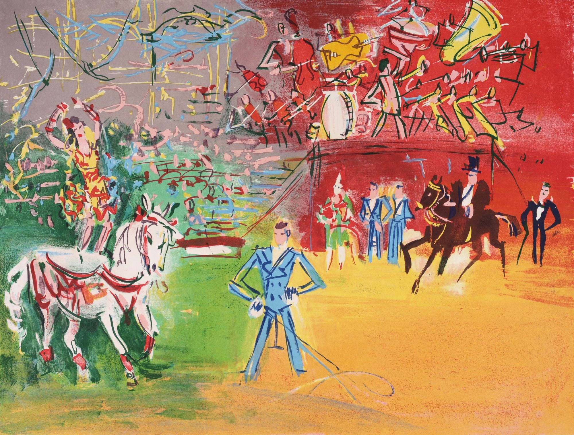 Artwork by Jean Dufy, LE CIRQUE, Made of Lithograph In Colors On Bfk Rives Paper