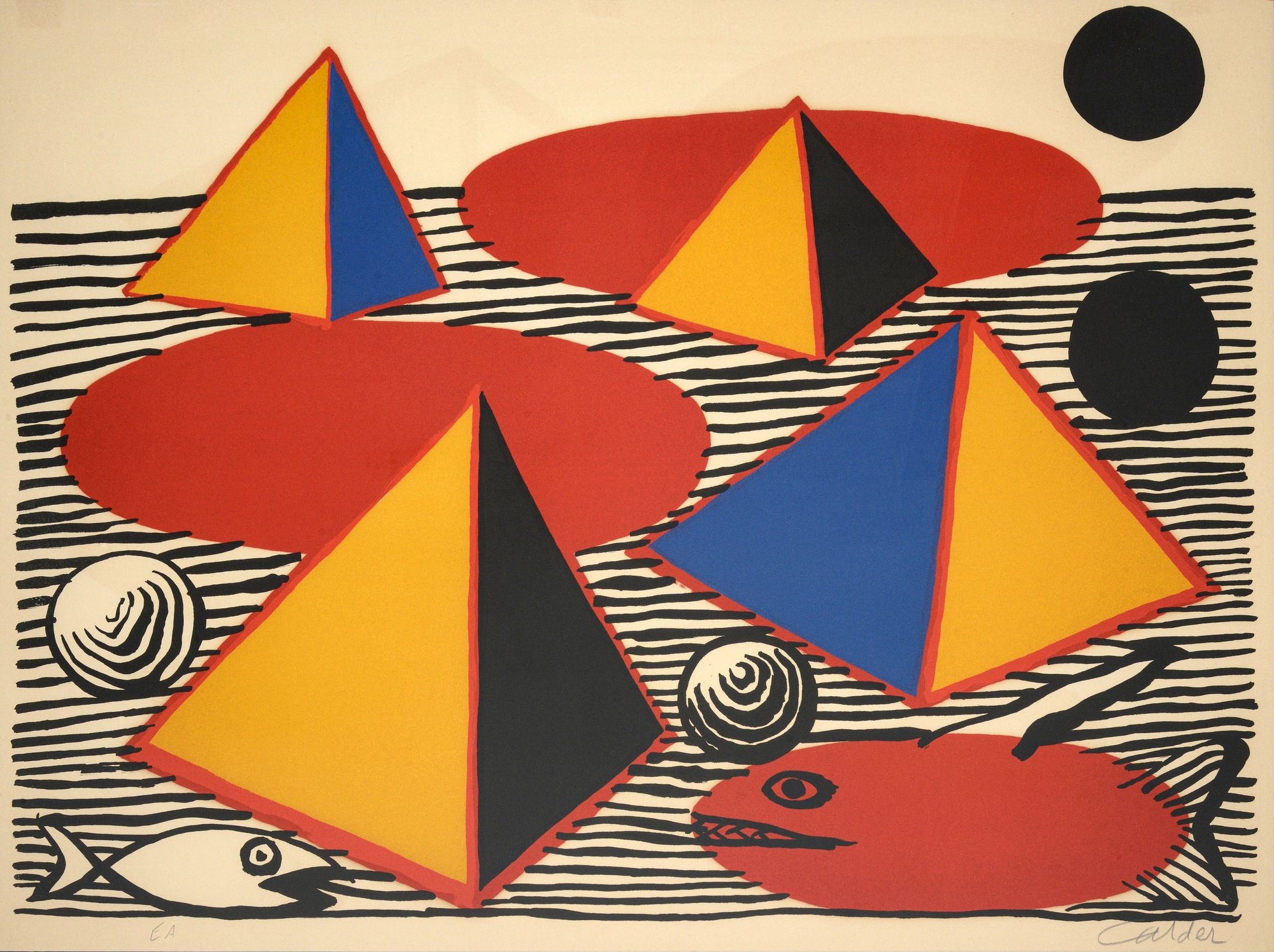 Alexander Calder | PYRAMIDS & FISH (1976) | MutualArt