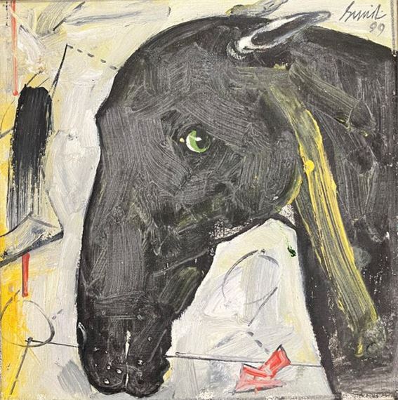 Composition with horse's head by Sunil Das, 1999