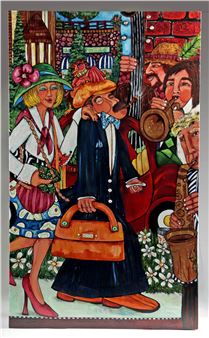 Street Scene w/ Musicians - Kelly Heck