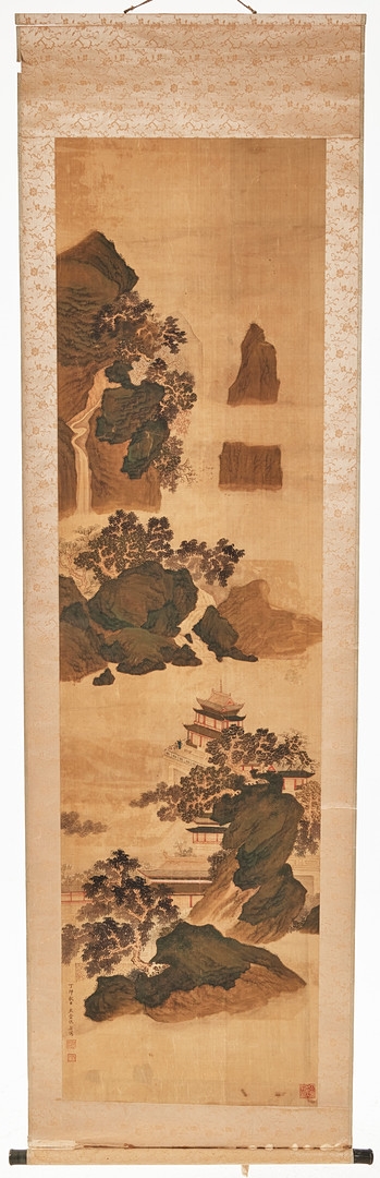 Artwork by Qiu Ying, RULLMÅLNING, Made of watercolor on silk