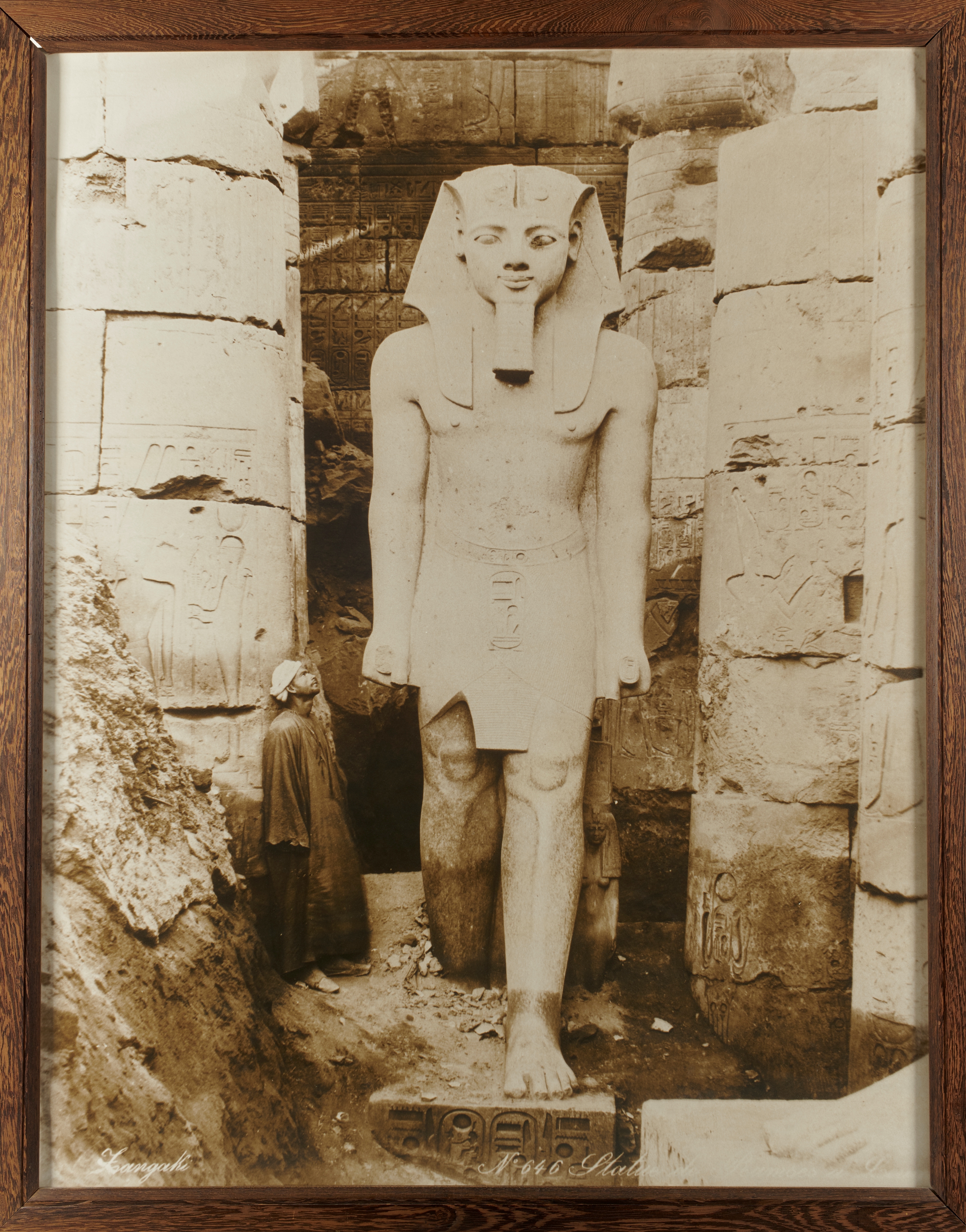 Artwork by Georgios Zangaki, The statue of Ramesses II in Luxor, Made of Modern Print After An Original Photograph