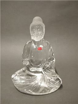 Sculpture of a seated Buddha in colorless crystal - Kenzo Takada