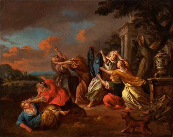 Group of women fighting by Roman School, 17th Century, 17th century