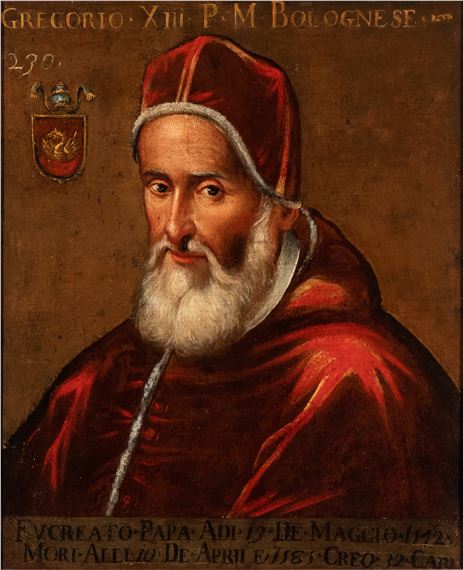 Portrait of pope Gregorio XIII by Roman School, 17th Century, 17th century