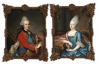 A pair of portraits of Landgrave Carl of Hesse-Kassel and Landgravine Louise of Hesse-Kassel - Peder Als