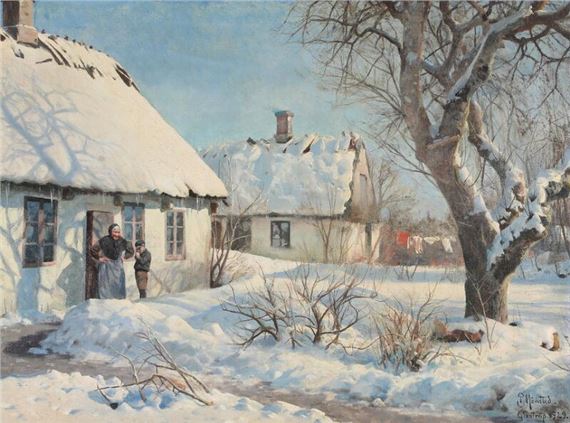 Sunny winter day in the old Glostrup - Peder Mork Monsted