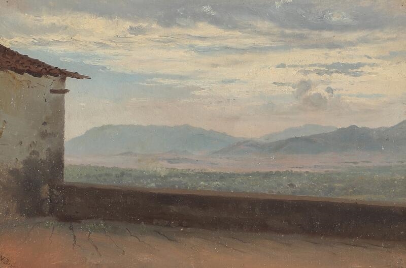 Artwork by Niels Anders Bredal, View of the Sabine Mountains north of Tivoli, Made of Oil On Canvas