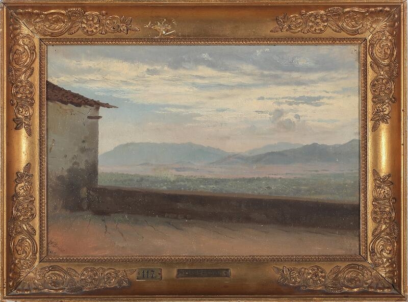Artwork by Niels Anders Bredal, View of the Sabine Mountains north of Tivoli, Made of Oil On Canvas