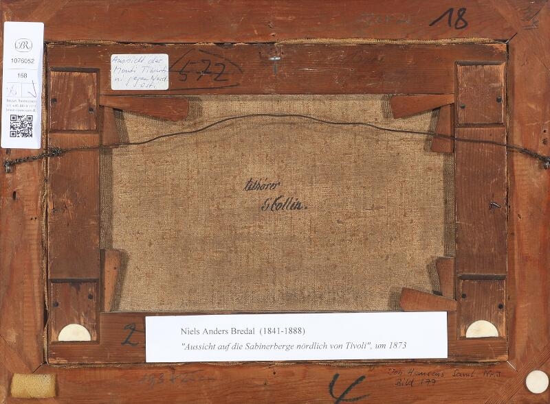 Artwork by Niels Anders Bredal, View of the Sabine Mountains north of Tivoli, Made of Oil On Canvas