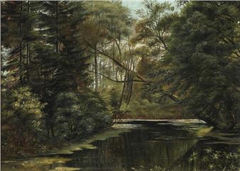 View from a forest lake - Peter Christian Thamsen Skovgaard