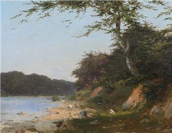 Coast scenery with trees - Frederik Carl Julius Kraft