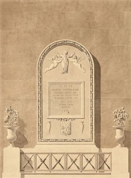 Project for a funerary stele (?) decorated with a coat of arms