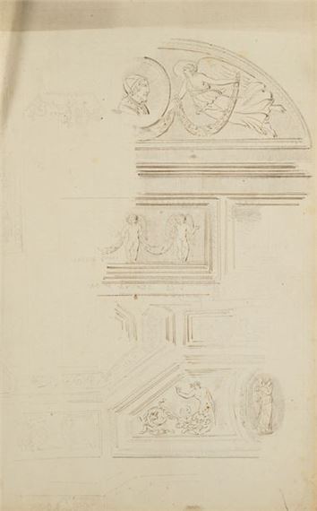 Four ceiling designs for the apartment of Pius VII and various decorations by Charles Percier