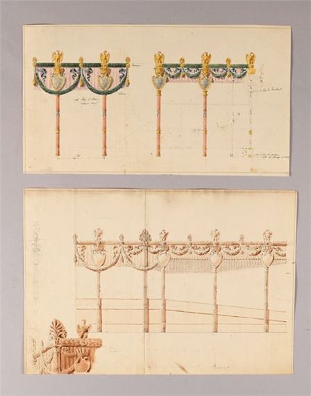Plans for masts bearing the names of the départements, for the Assemblée du champ de mai on June 1, 1815 by Pierre-François-Léonard Fontaine, June 1, 1815