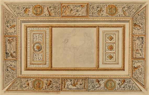 Project for a ceiling decoration with allegories of painting and music, and mythological scenes by Charles Percier