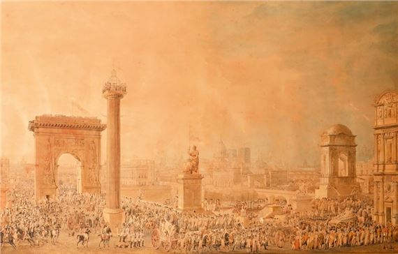 Monuments de Paris avec les œuvres d'art apportées de la conquête de l'Italie