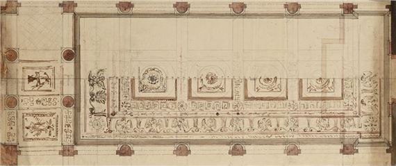 Projects for ceiling decorations, eagle and Greek friezes, including one for a chapel by Charles Percier