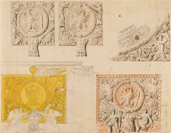 Project for the ceiling of the guard room at the Tuileries Palace by Charles Percier, 1812