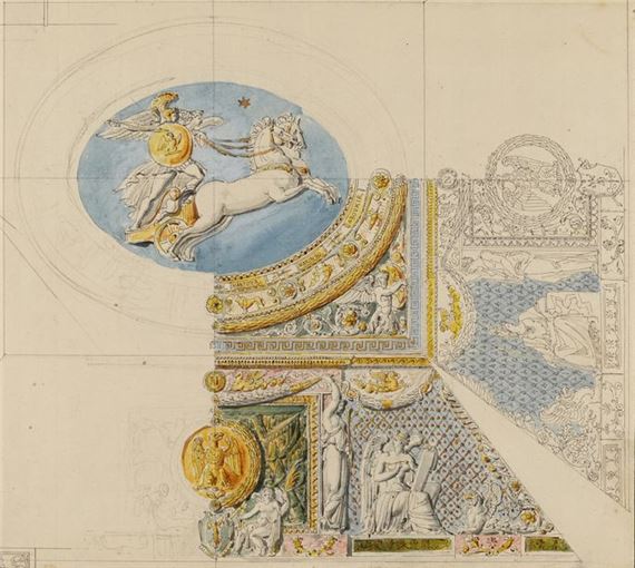 Project for the eagle motifs for the guard room at the Tuileries Palace by Charles Percier, 1812