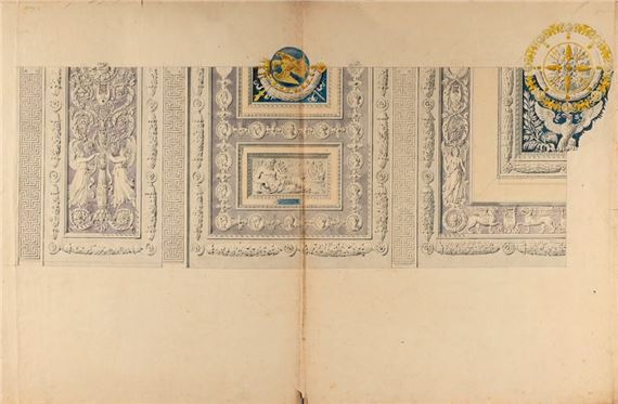 Design for the vaulted ceiling of the dining room at the Palais des Tuileries by Charles Percier, 1812