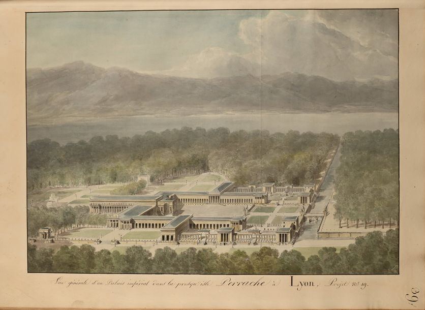 Artwork by Charles Percier, Imperial palaces. Projects, Made of Pen And Black Ink, Gray And Brown Washes, Watercolor And Black Stone