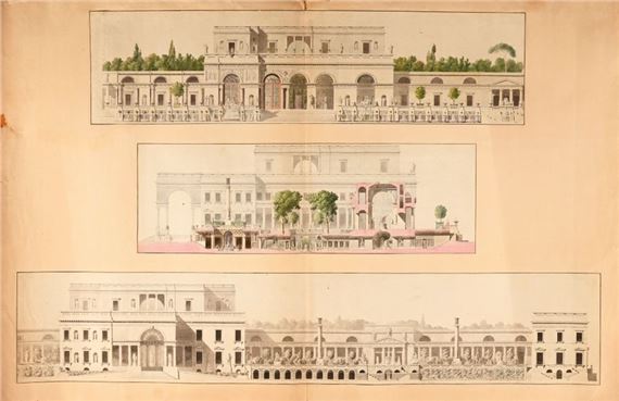 Three elevations for a museum project on the Grenelle plain