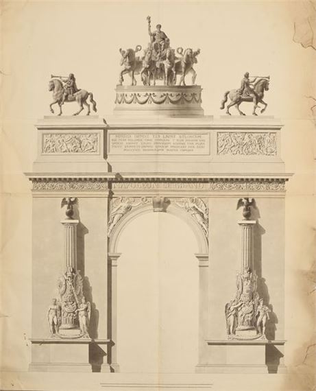 Two designs for the Arc de Triomphe de l'Étoile under the Empire