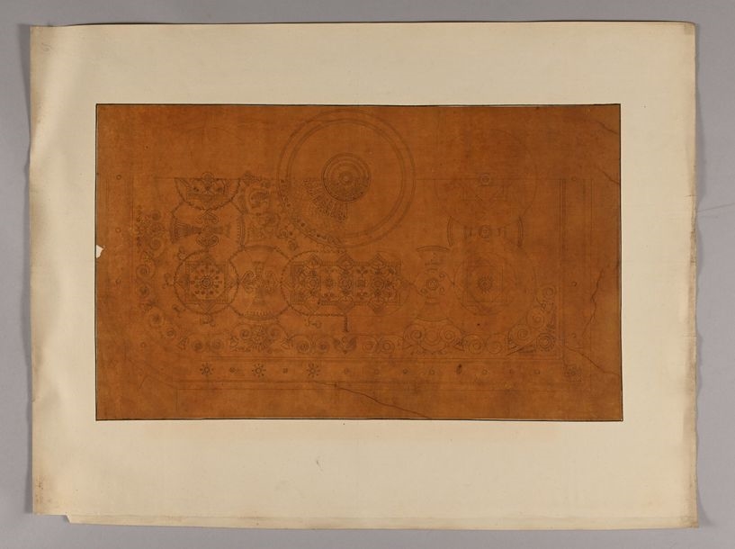 Artwork by Pierre-François-Léonard Fontaine, Designs for the future Charles X Museum in the Louvre, Made of Pierre Noire, Pen And Black Ink