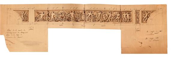 Two frieze designs for the stairwell of the MusÃ©e du Louvre