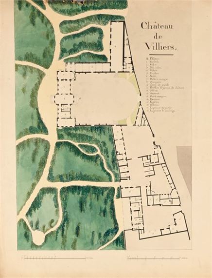 Plan of Château de Villiers by Pierre-François-Léonard Fontaine