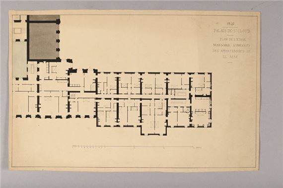 Plan of the attic floor above the apartment of their majesties, at the Palais de Saint-Cloud