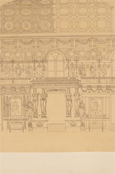 Design for a gallery celebrating illustrious men of war by Pierre-François-Léonard Fontaine