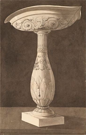Project for a basin on a baluster base by Pierre-François-Léonard Fontaine