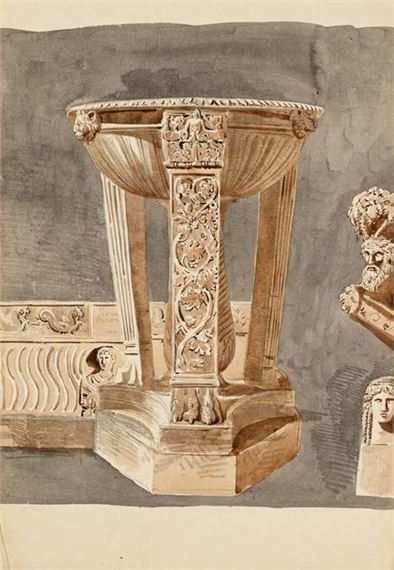 Study of an Athenian woman and an antique tomb by Pierre-François-Léonard Fontaine, 1790