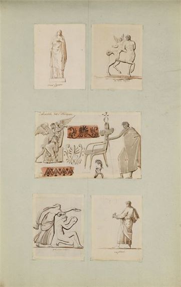 Studies after the antique or the masters: statues, basins, furniture by Pierre-François-Léonard Fontaine