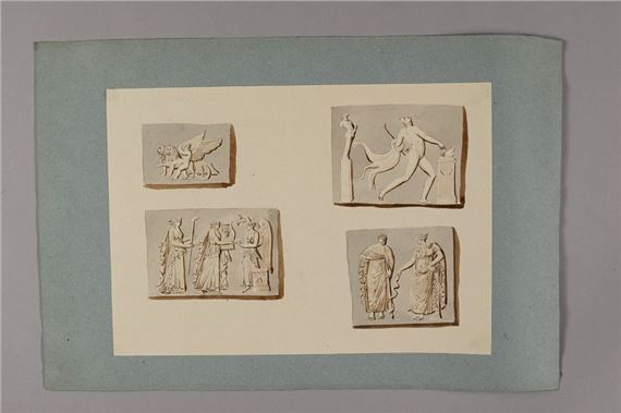 Studies of four antique bas-reliefs