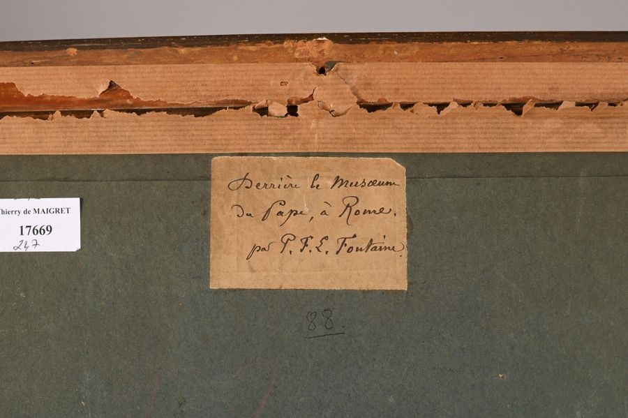 Artwork by Pierre-François-Léonard Fontaine, View from Belvedere, Made of Pen And Gray Ink, Gray And Brown Wash, Watercolor