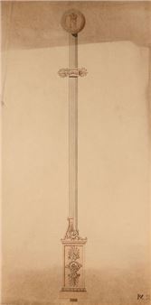 a drawing of a sword with a cross on it