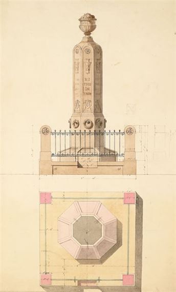 Project for the joint burial of Percier, Bernier and Fontaine at PÃ¨re Lachaise by Pierre-François-Léonard Fontaine