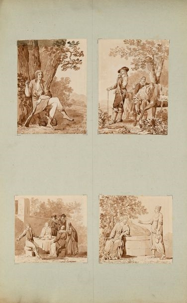 Artwork by Pierre-François-Léonard Fontaine, Revivals of paintings by masters based on Charles Landon's Annales du musée, Made of Pen And Black, Gray And Brown Ink, Gray And Brown Wash Over Black Stone Lines