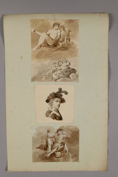 Artwork by Pierre-François-Léonard Fontaine, Revivals of paintings by masters based on Charles Landon's Annales du musée, Made of Pen And Black, Gray And Brown Ink, Gray And Brown Wash Over Black Stone Lines