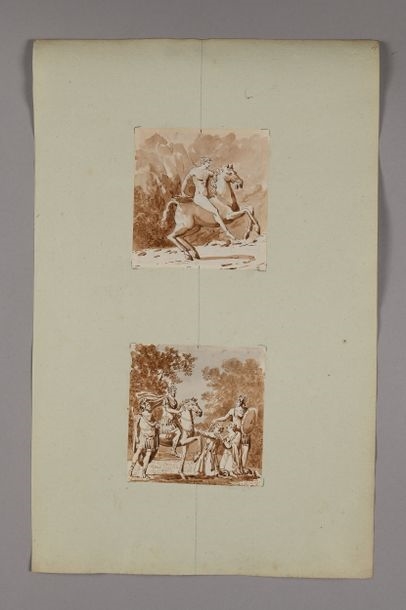 Artwork by Pierre-François-Léonard Fontaine, Revivals of paintings by masters based on Charles Landon's Annales du musée, Made of Pen And Black, Gray And Brown Ink, Gray And Brown Wash Over Black Stone Lines